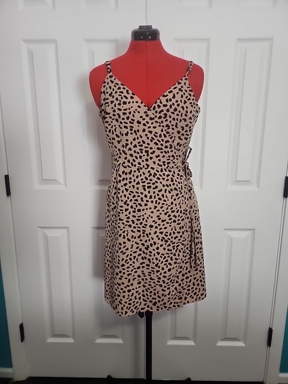 Sanctuary Beige and Black Spotted Wrap Dress